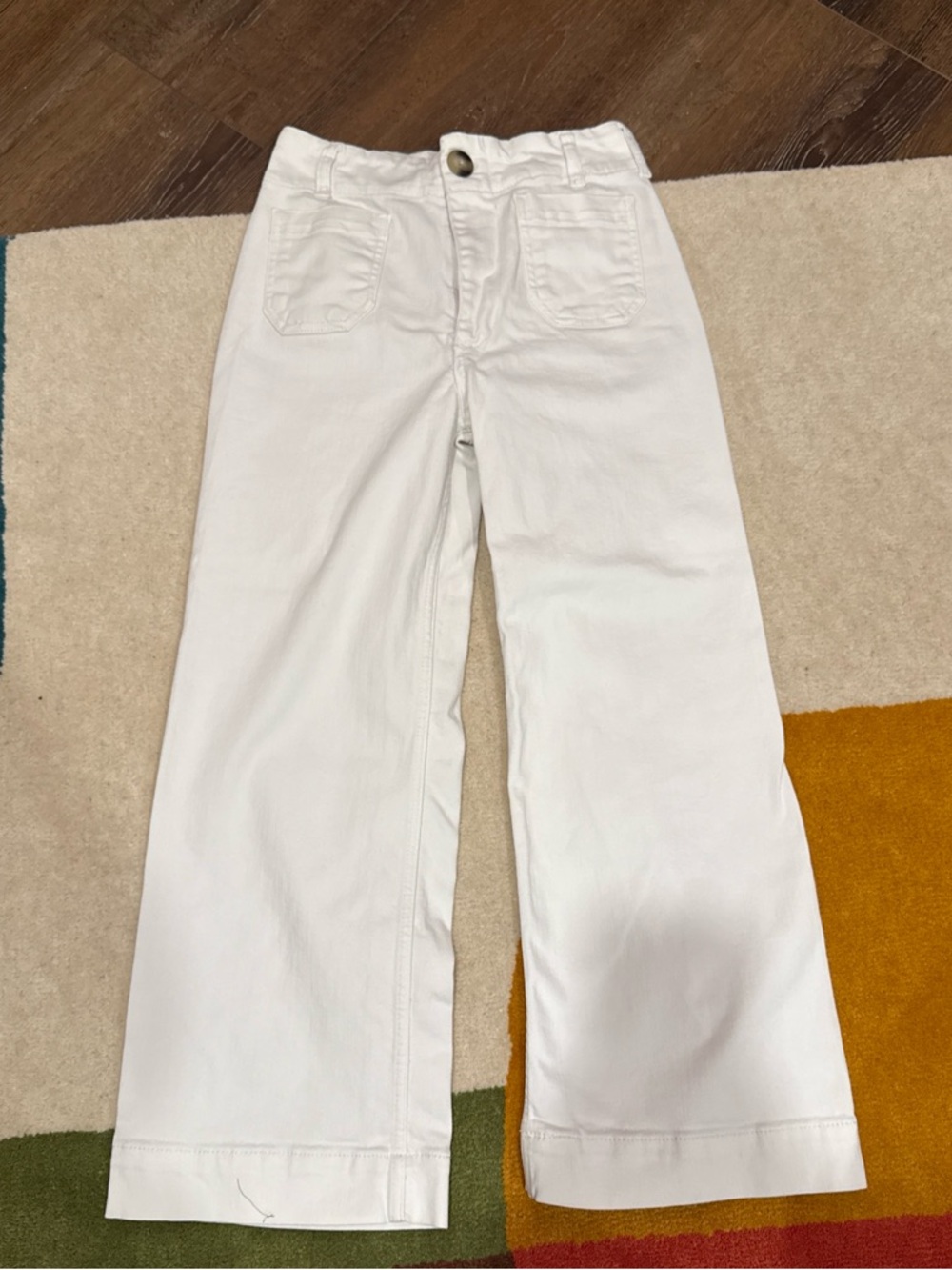 Maeve Ivory High-Rise Wide Leg Trousers